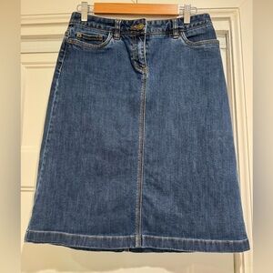 Boden 6L Knee Length Medium Wash Jean Skirt